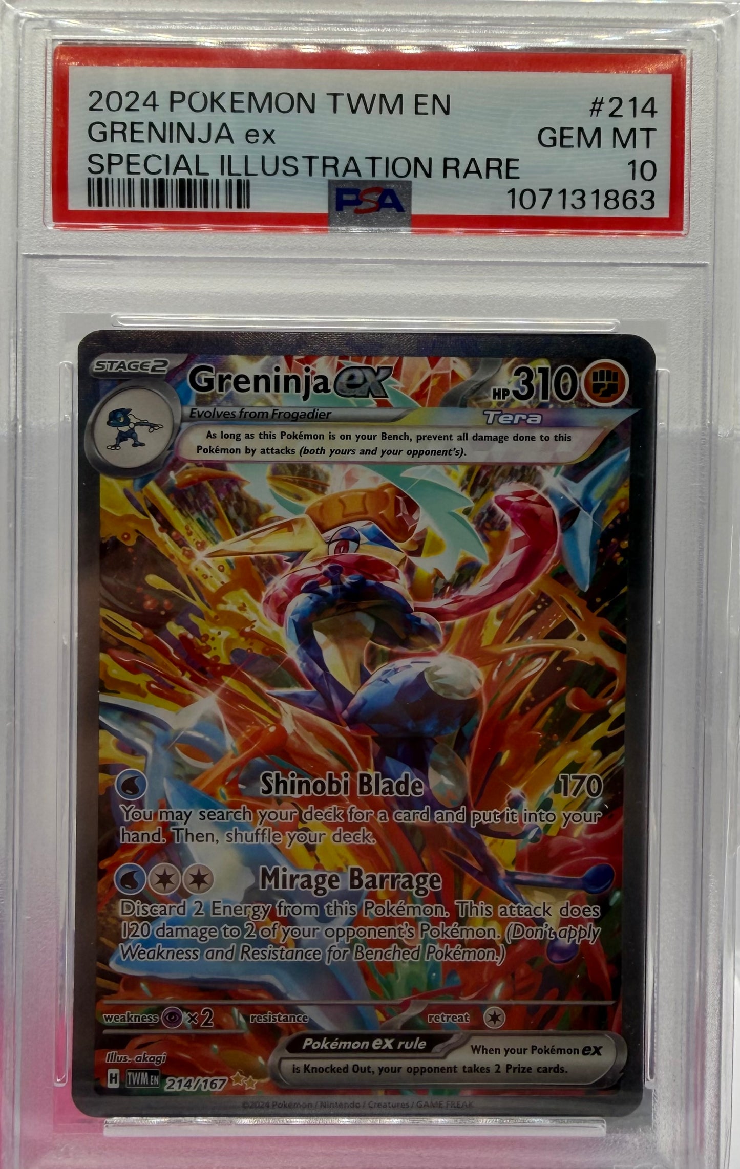 PSA 10 2024 POKEMON TWM EN  GRENINJA ex  SPECIAL ILLUSTRATION RARE