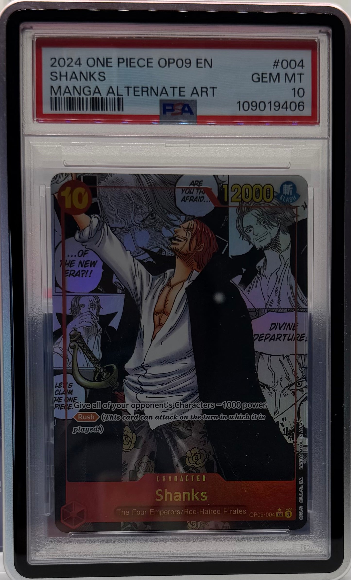 PSA 10 2024 ONE PIECE OP09 EN  SHANKS  MANGA ALTERNATE ART